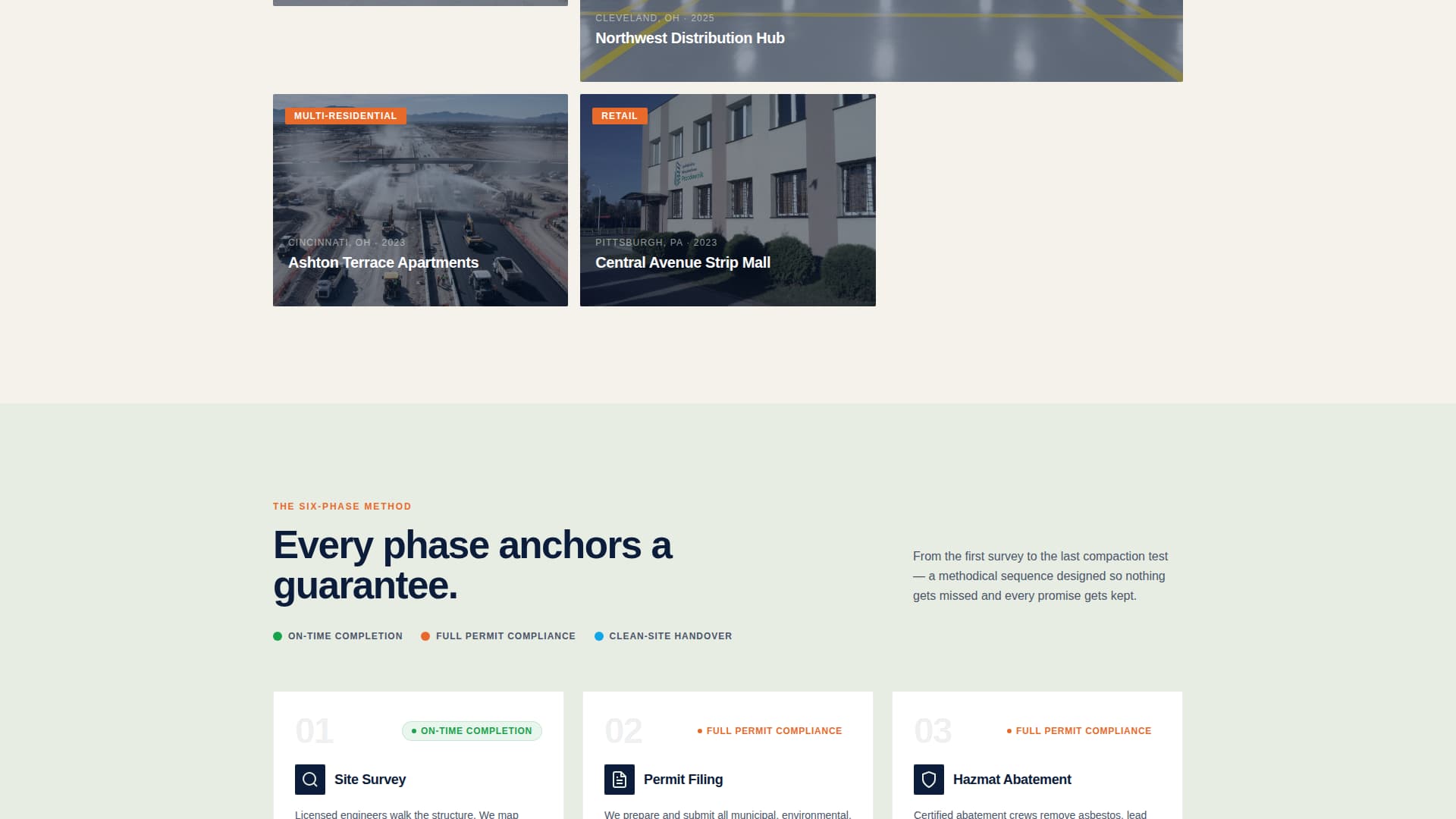 Demolition & Site Work Reviews & Social Proof Website Template