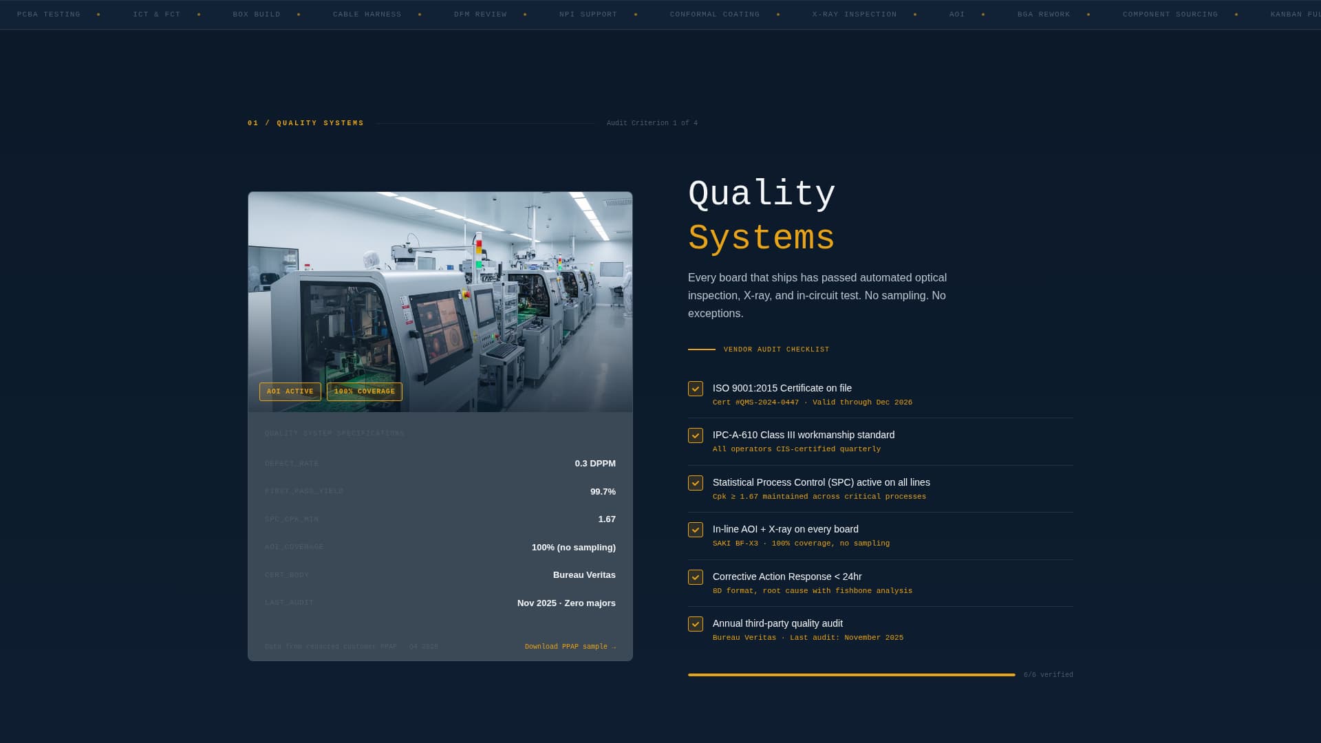 Supplierbench - Precision Electronicsoem Landing Page Template