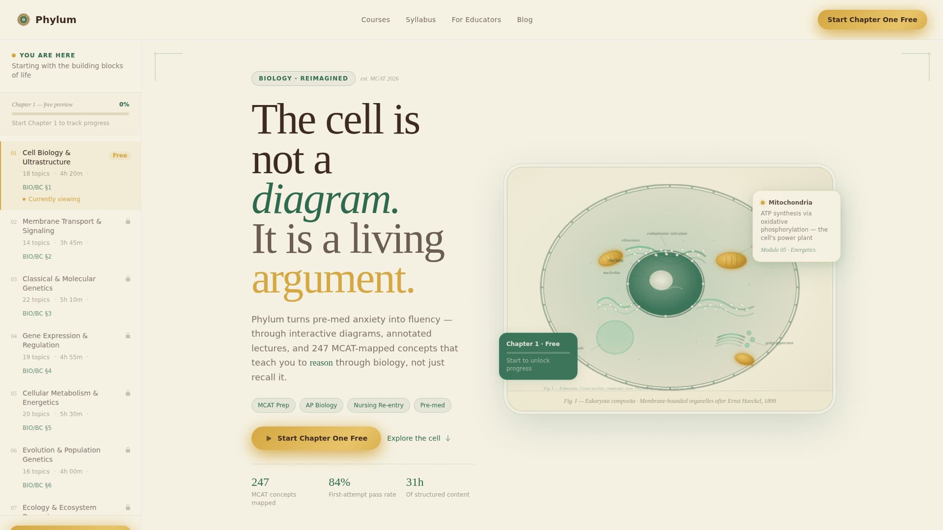 Phylum - Authoritative Biology Landing Page Template