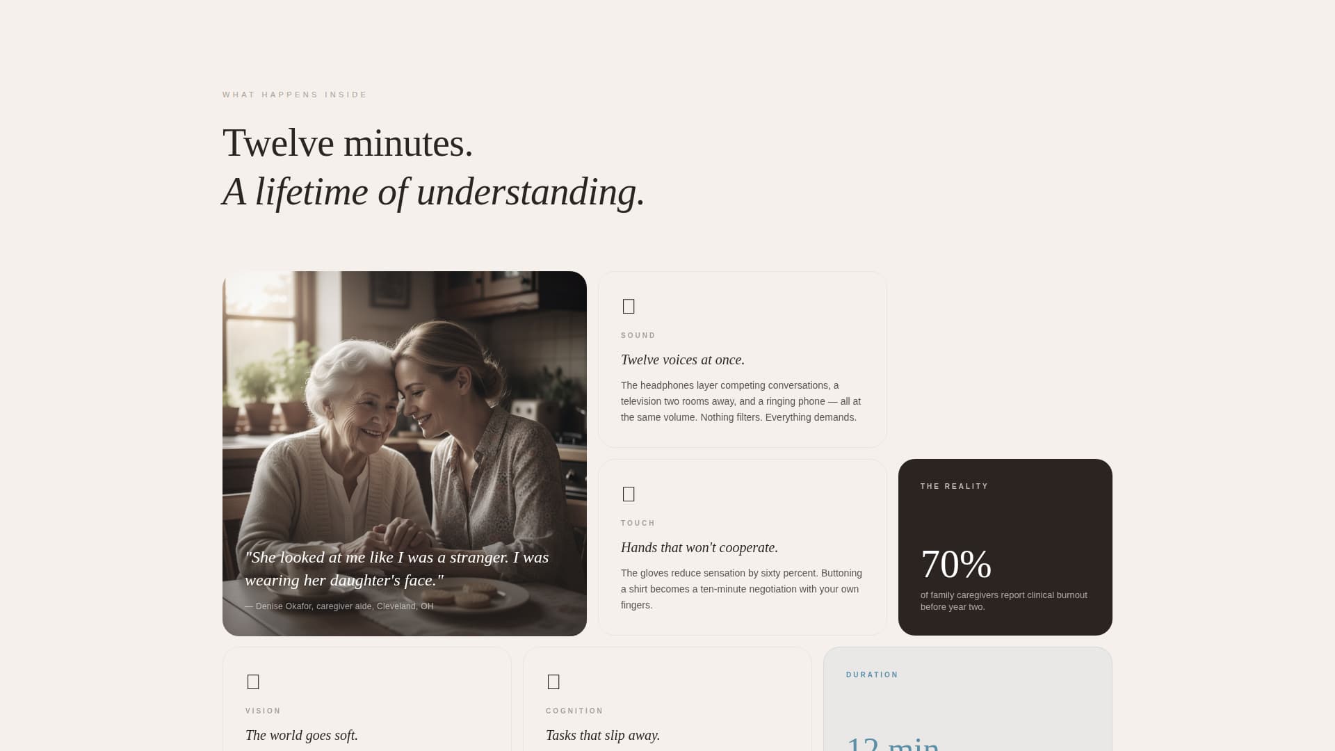 Glimpse - Heartfelt Dementia Landing Page Template