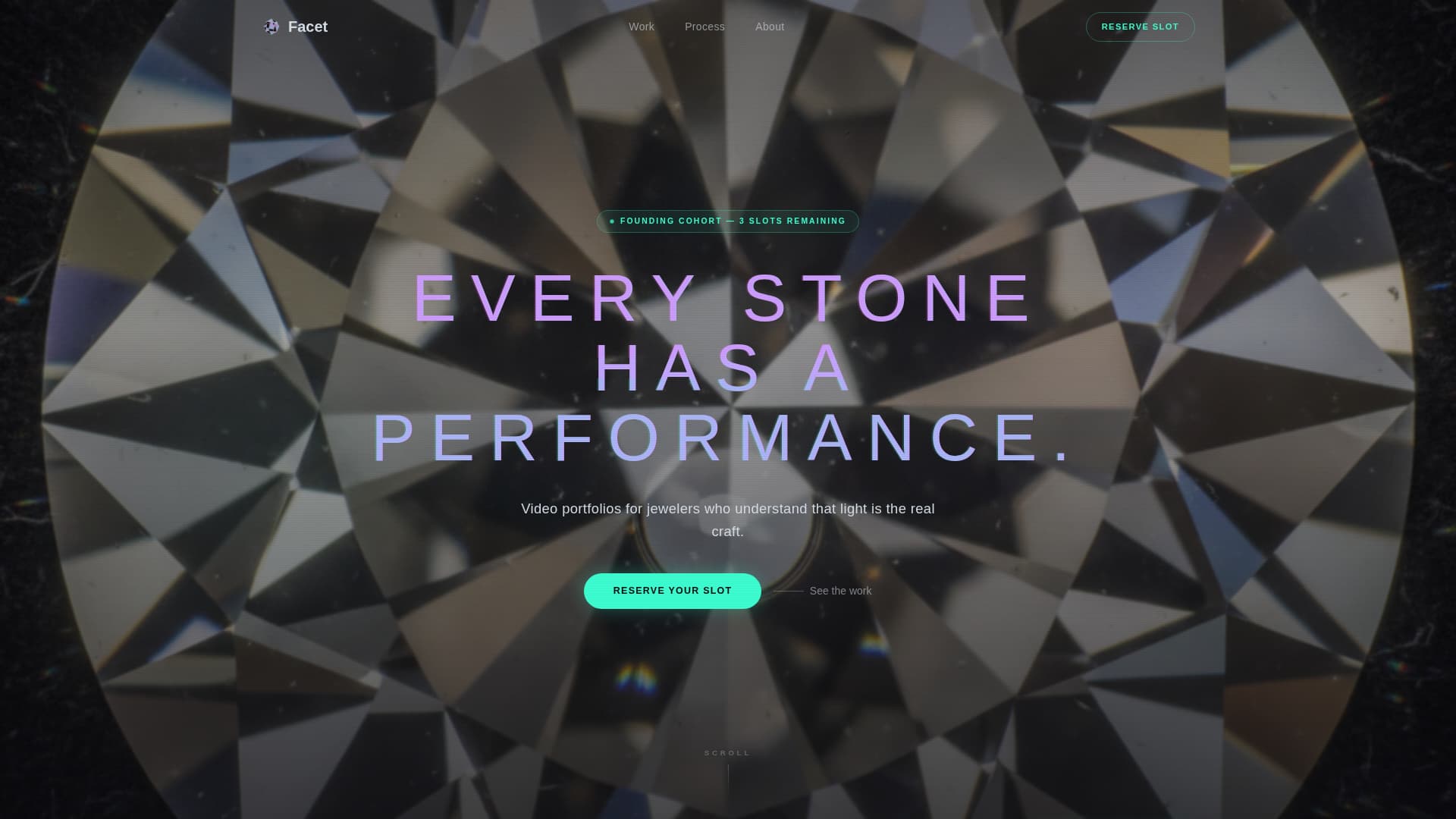 Facet - Cinematic Jeweler Landing Page Template
