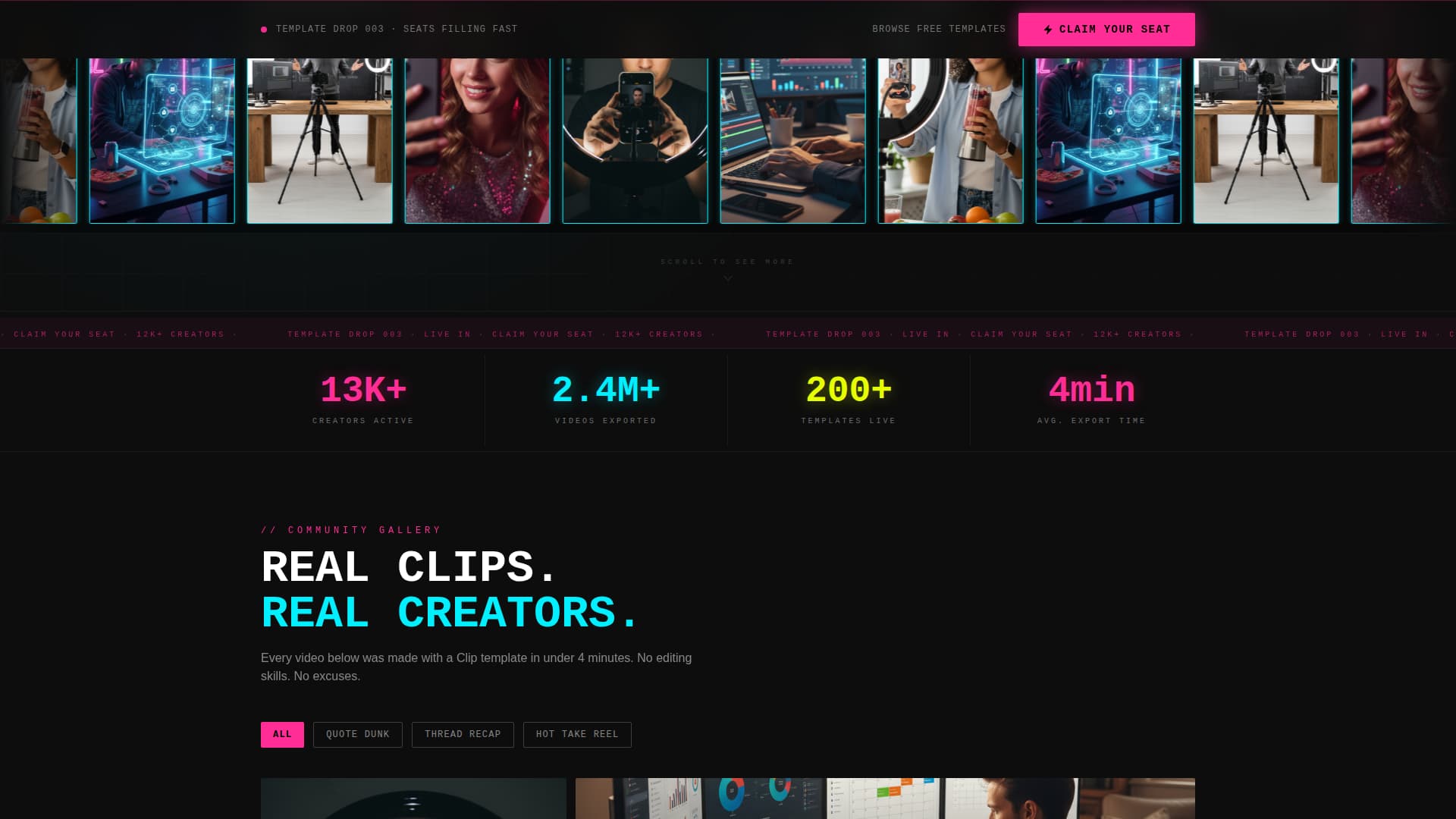 Clip - Electric Reel Landing Page Template