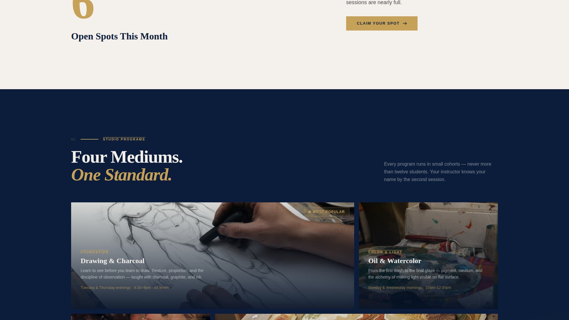 Art School Marketing Portfolio & Case Study Website Template