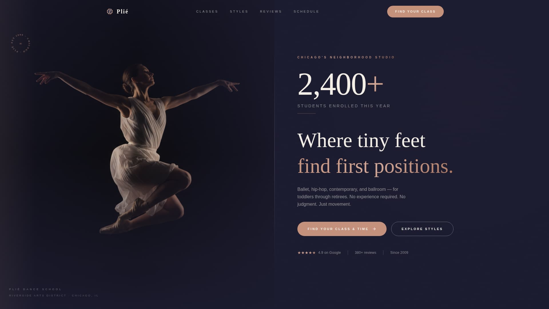 Dance School Marketing Booking Website Template