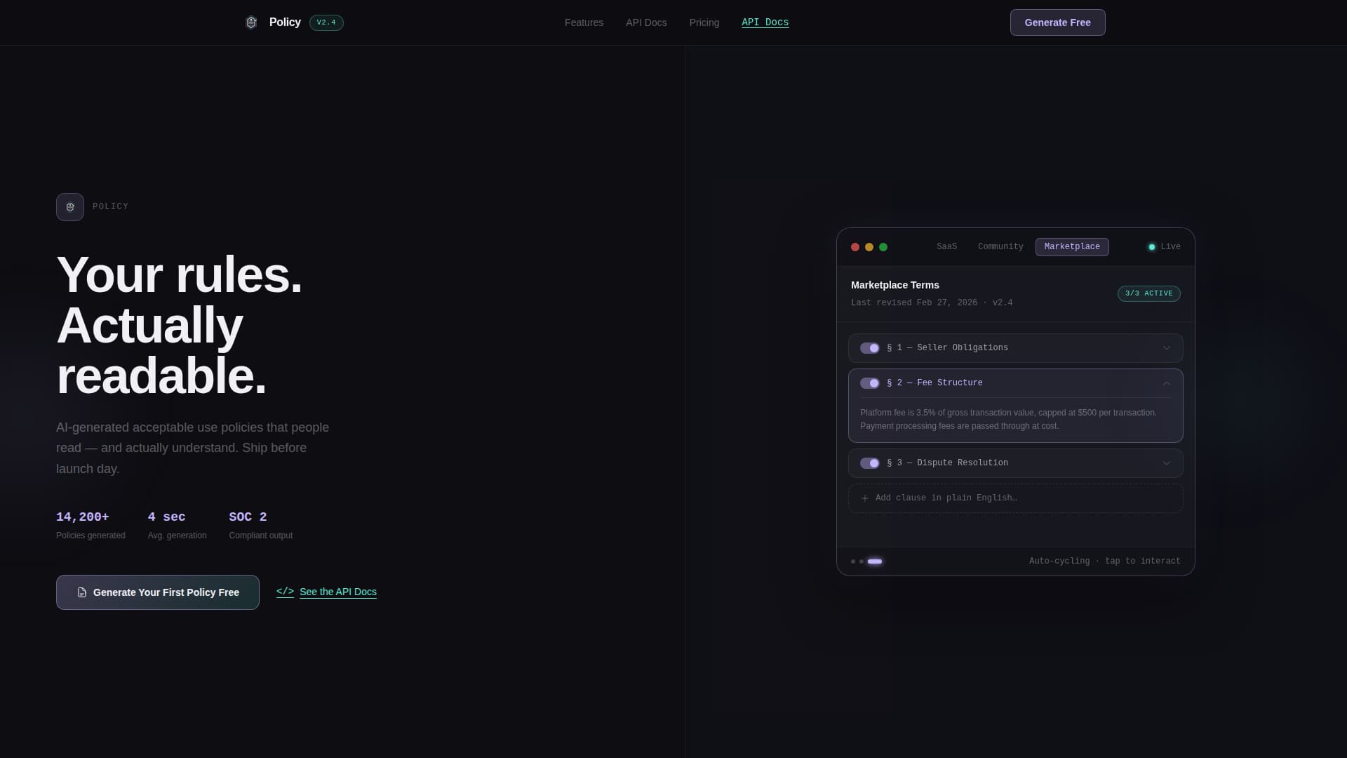 Policy - Interactive Acceptableuse Landing Page Template