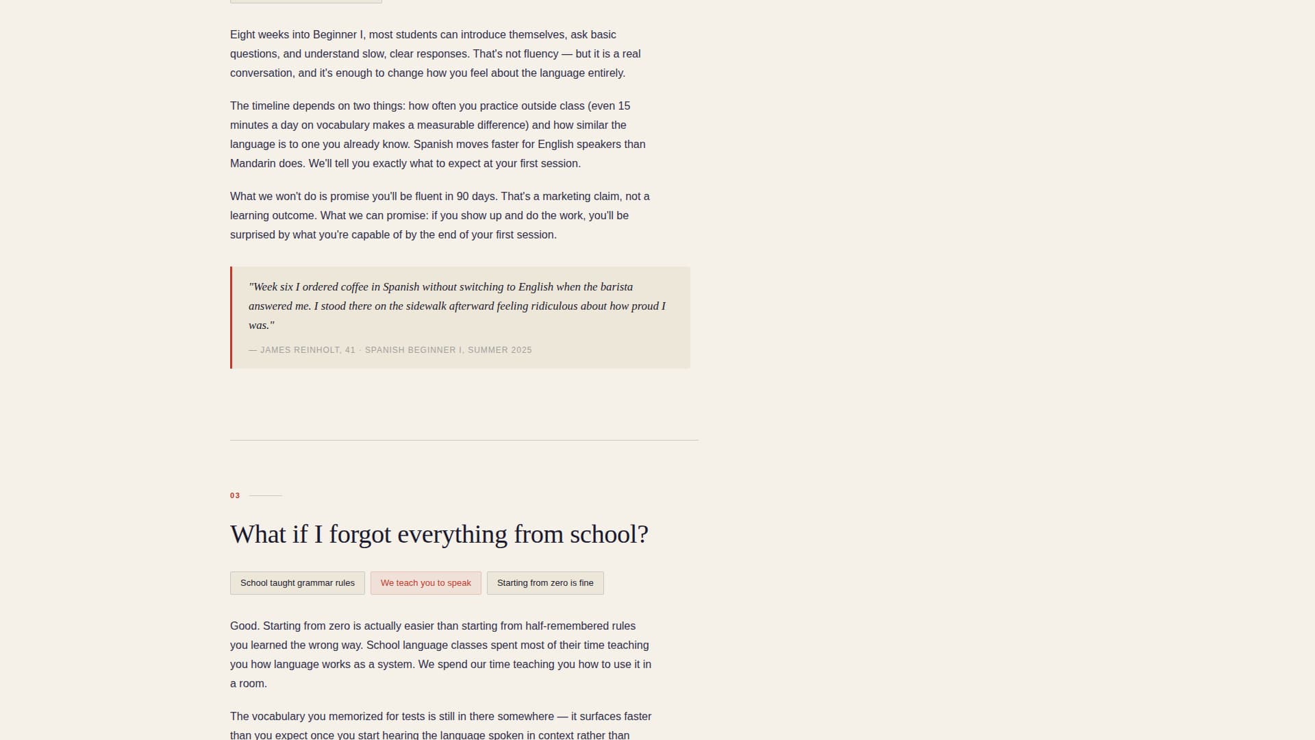 Language School Marketing FAQ & Common Questions Website Template