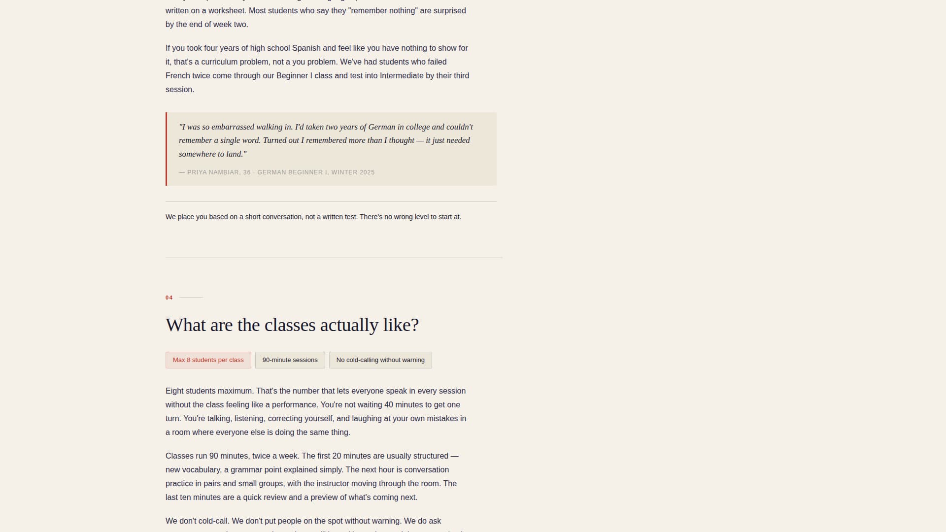 Language School Marketing FAQ & Common Questions Website Template