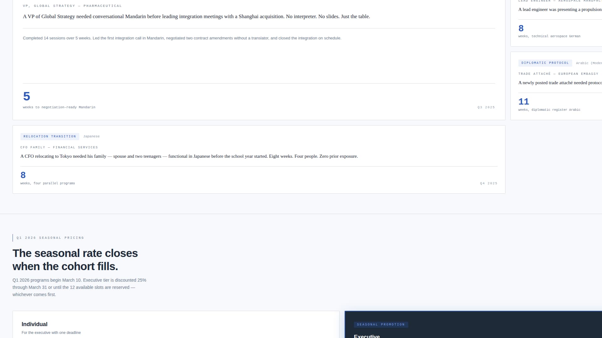 Language School Marketing Pricing & Packages Website Template