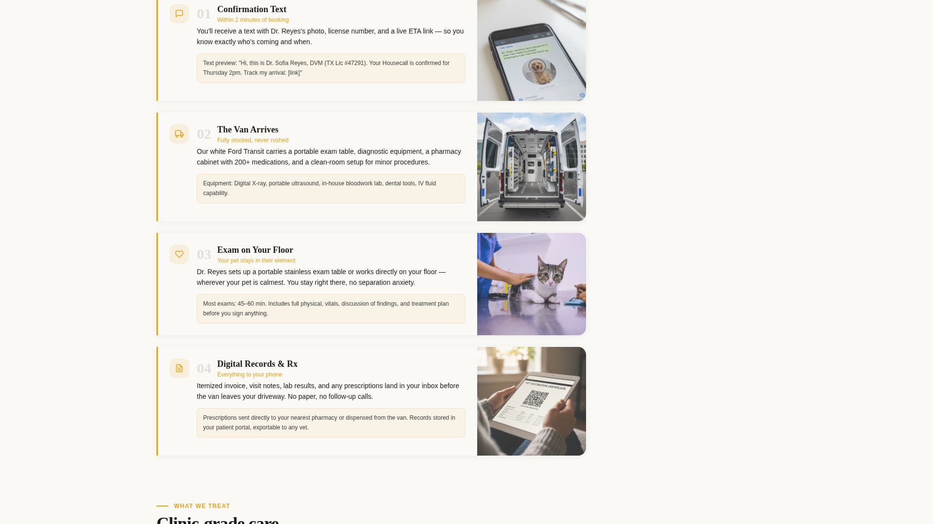 Petcare — Expert House Call Vet Landing Page Template
