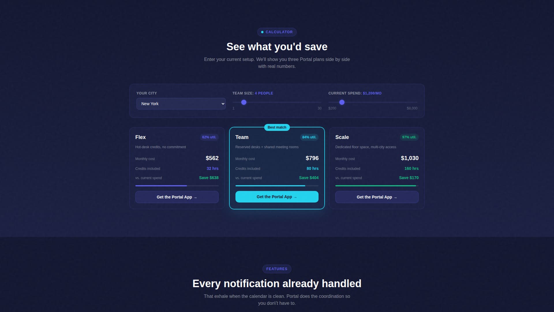 Coworking Digital Presence Cost Estimator Website Template