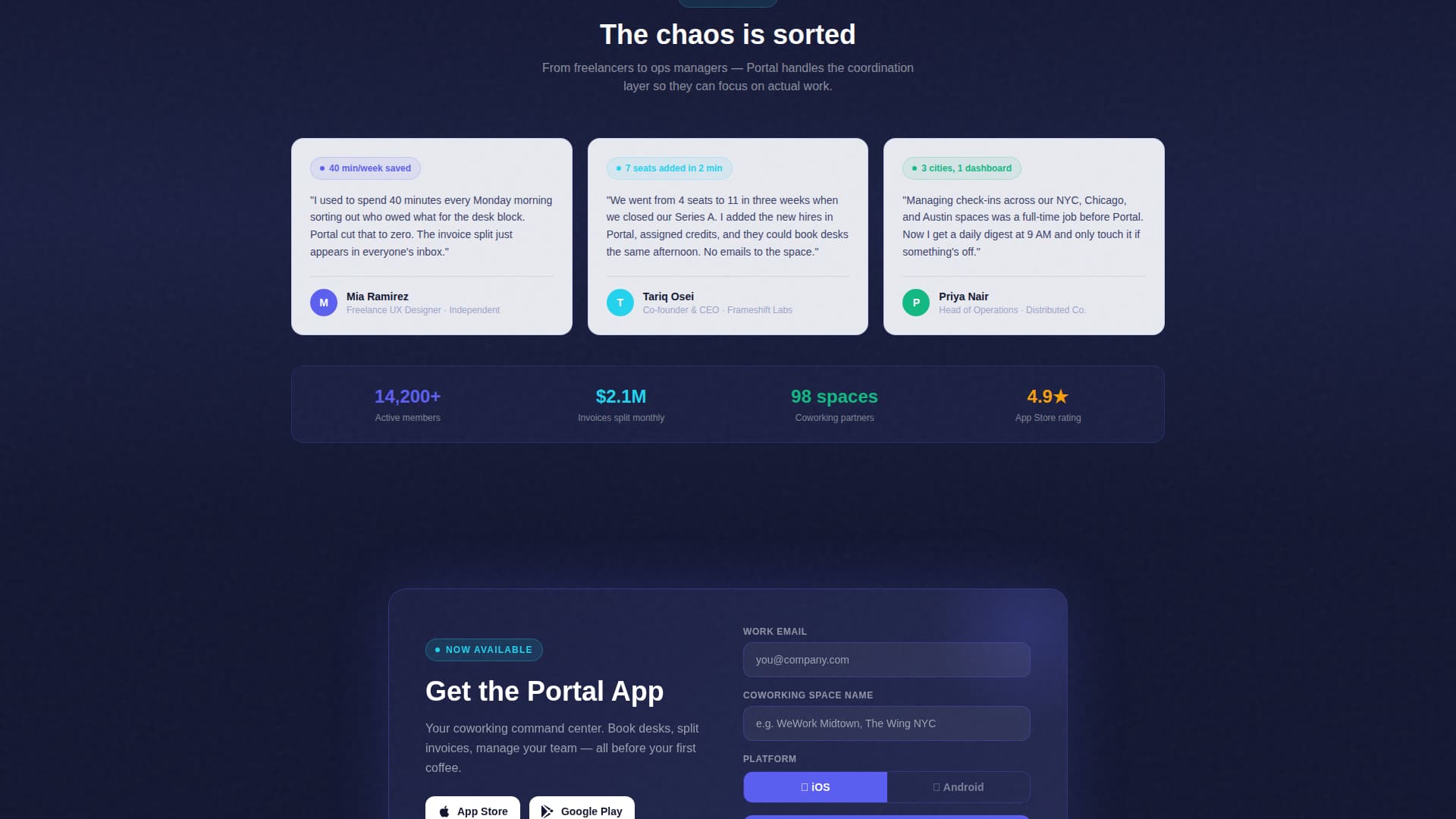 Coworking Digital Presence Cost Estimator Website Template