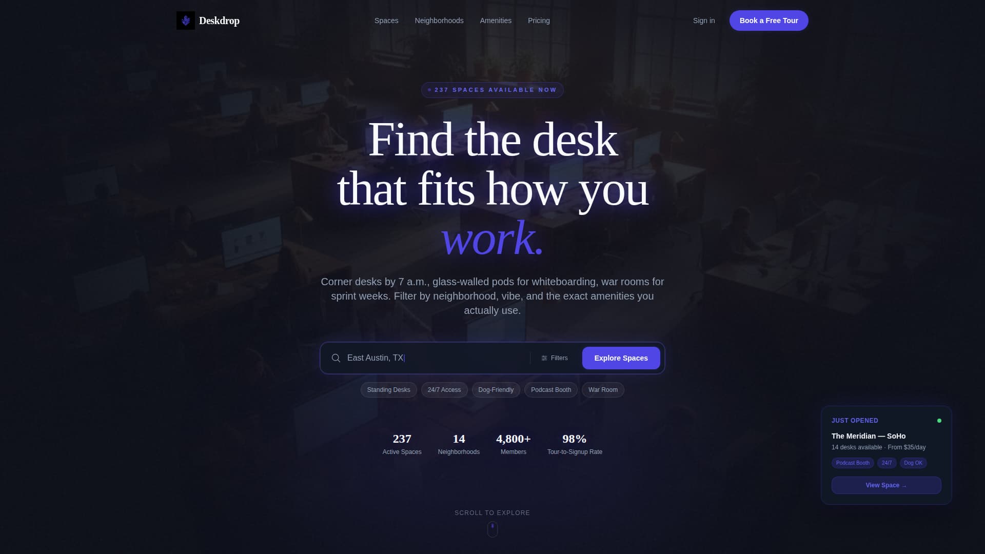 Specialist Coworking Digital Presence Appointment Booking Website Template