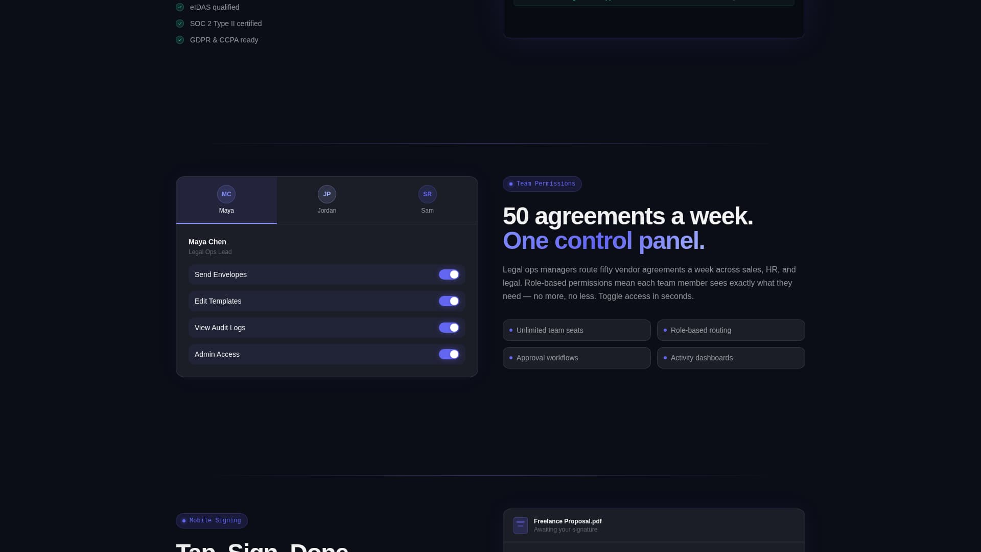 Sign - Frictionless Signature Landing Page Template
