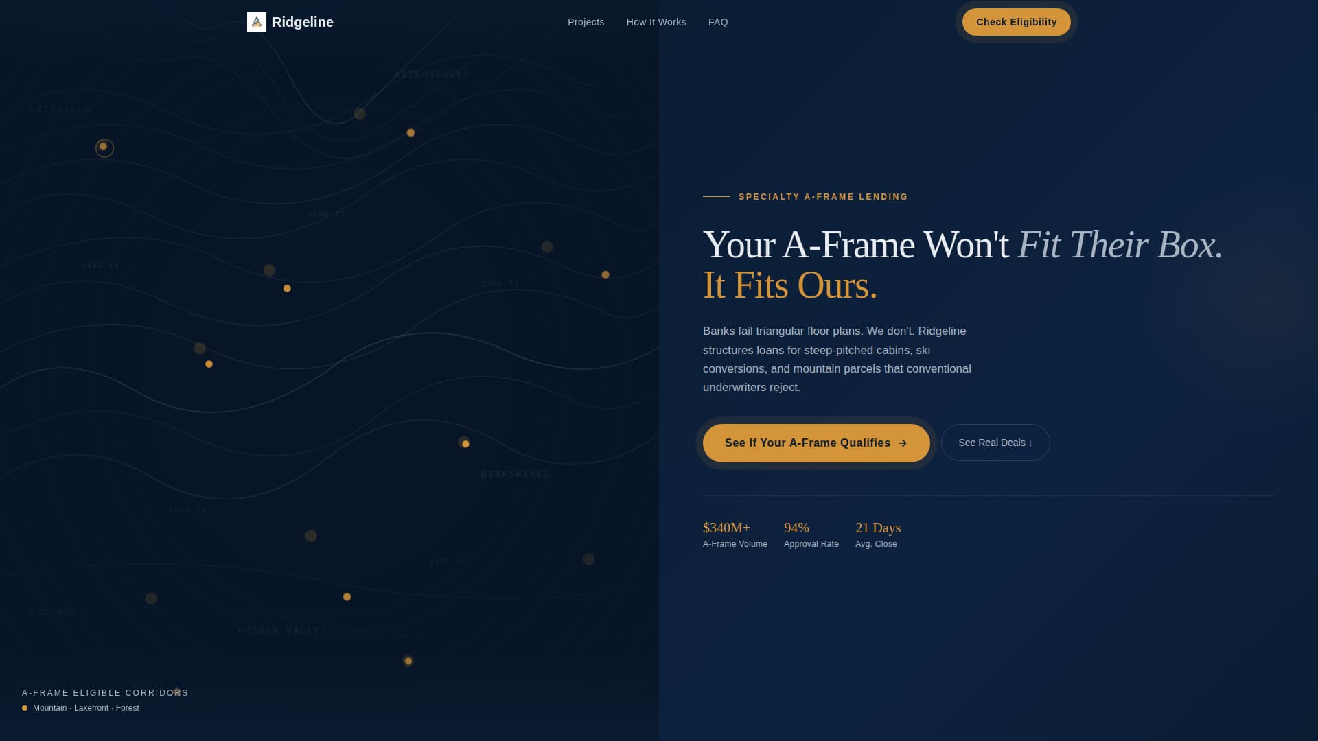 A-Frame House Real Estate Portfolio & Case Study Website Template