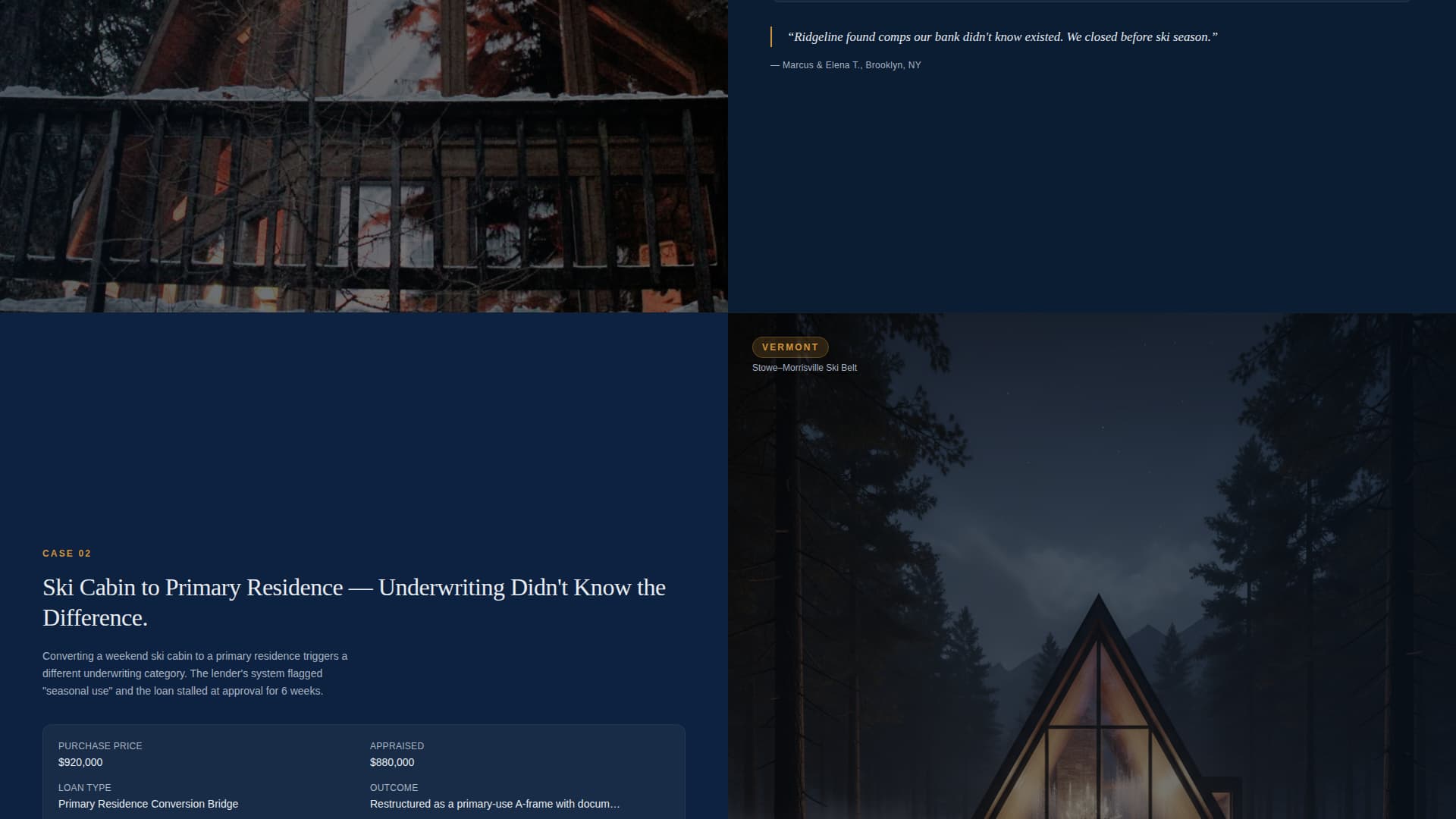A-Frame House Real Estate Portfolio & Case Study Website Template