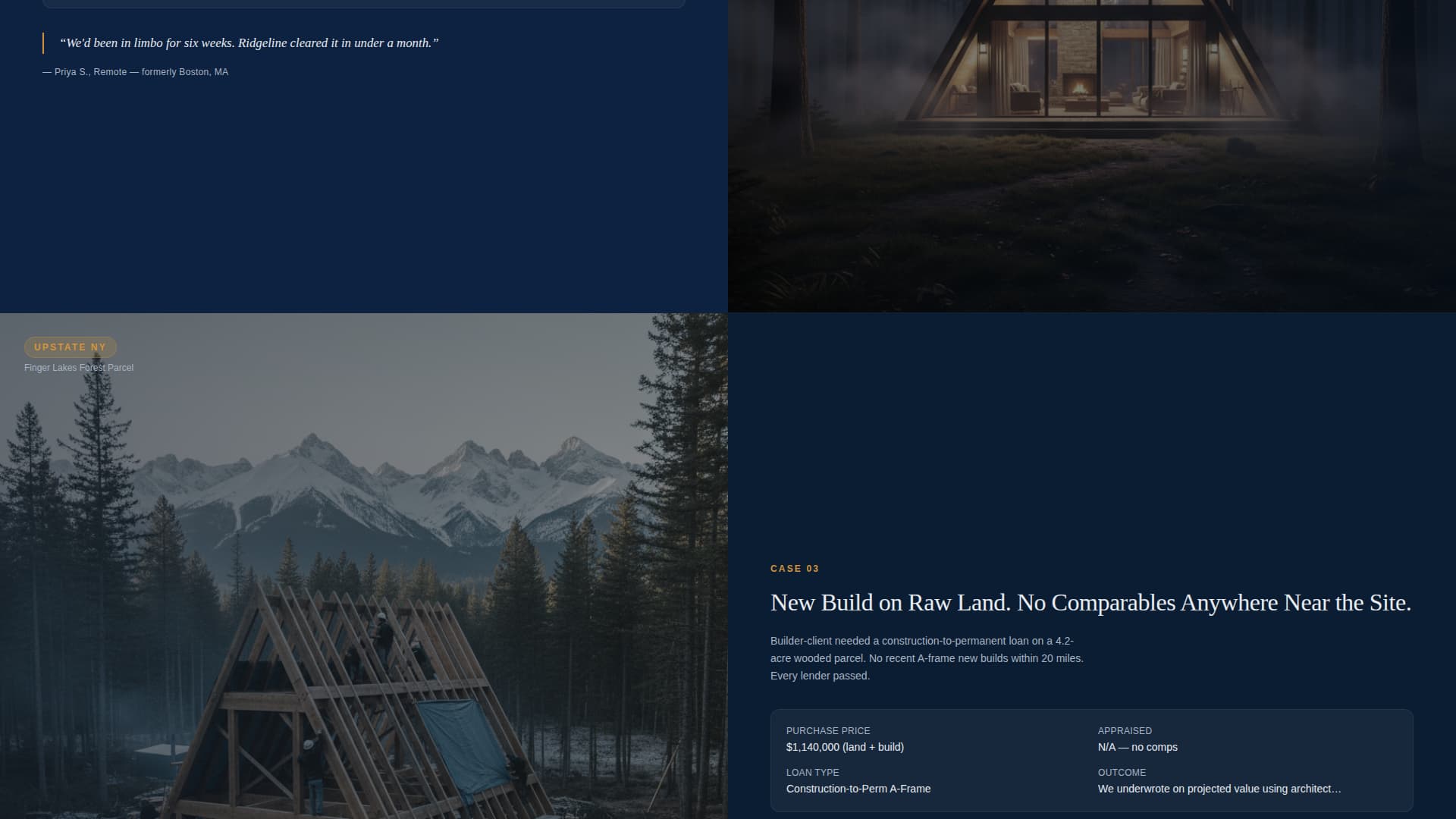 A-Frame House Real Estate Portfolio & Case Study Website Template