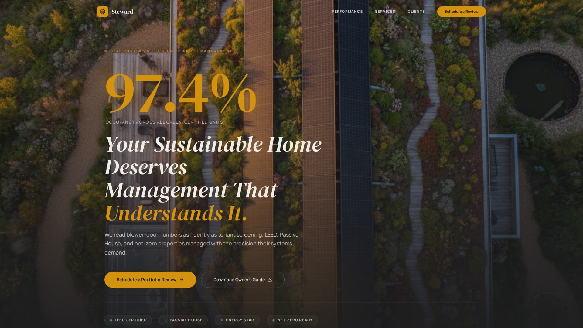 Steward - Authoritative Eco Property Landing Page Template