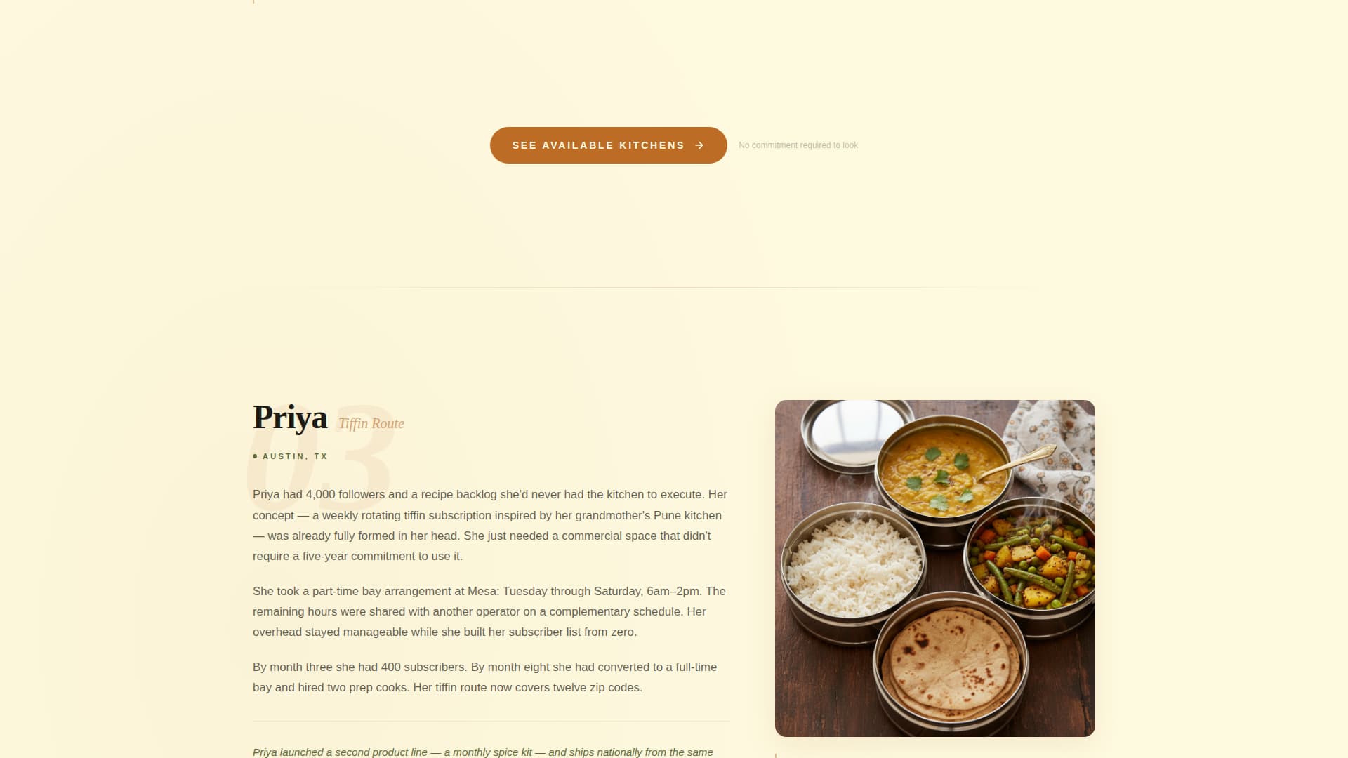 Mesa - Serene Ghost Kitchen Landing Page Template