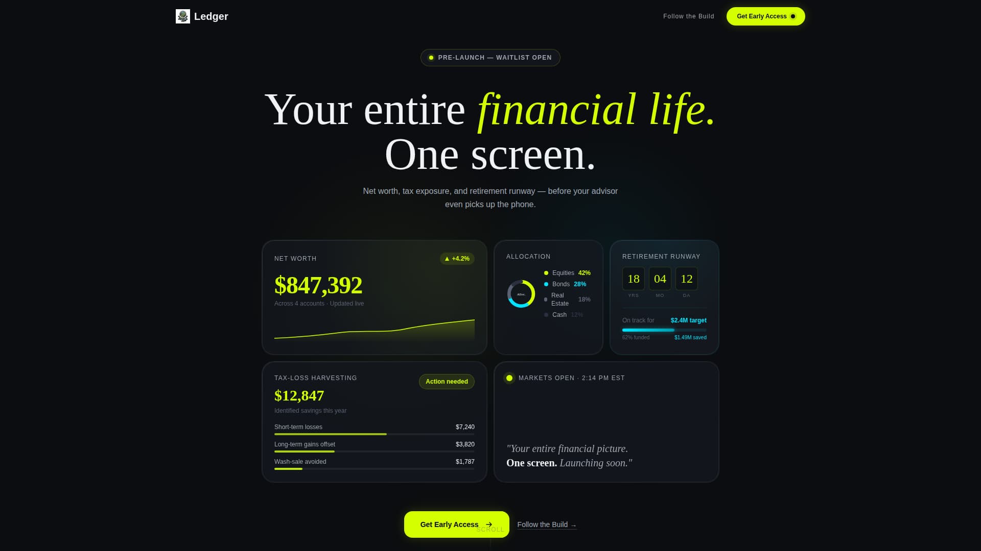 Financial Advisory Platform Pre-Launch Website Template