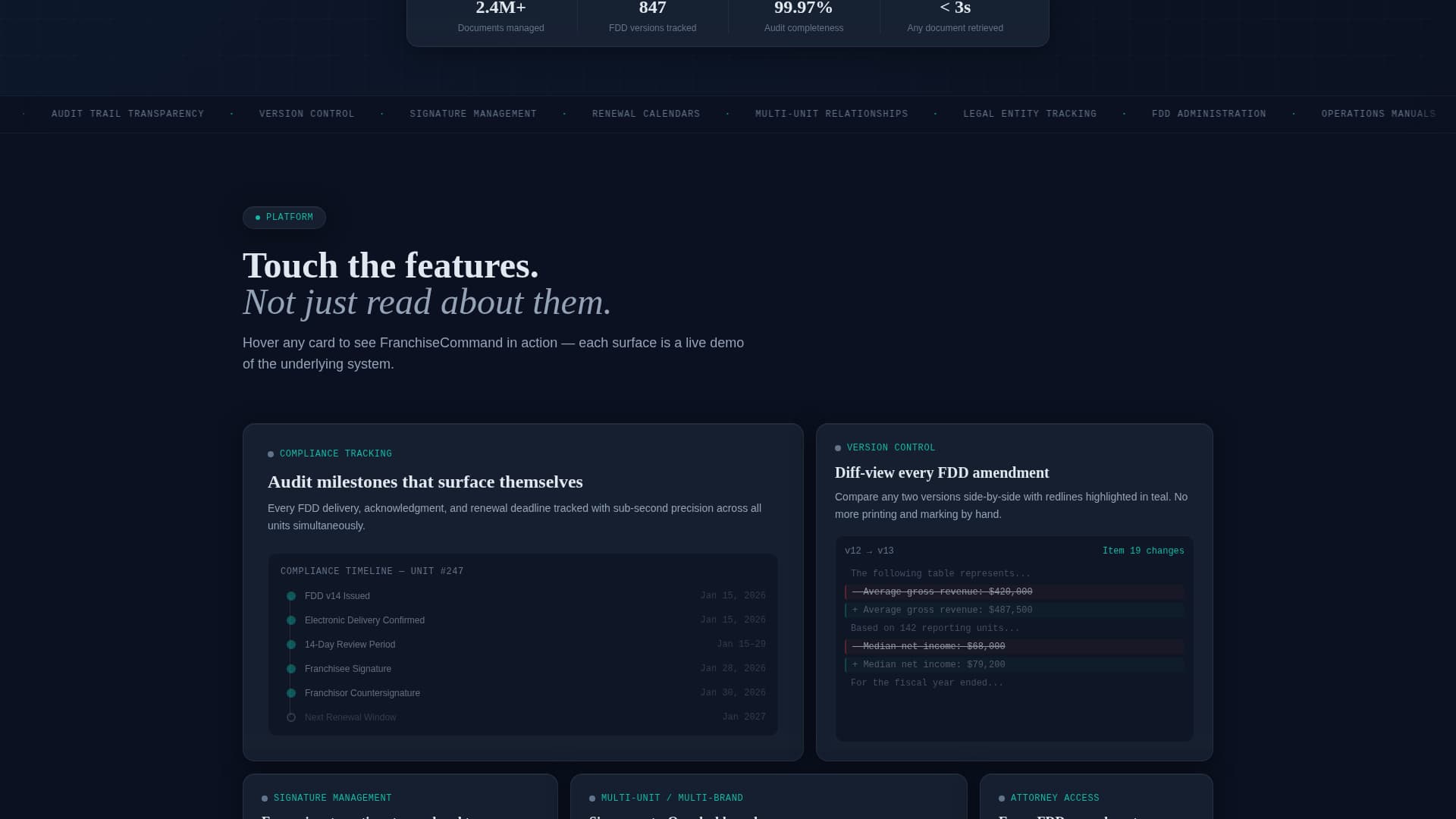 FranchiseCommand - Unified Compliance Landing Page Template