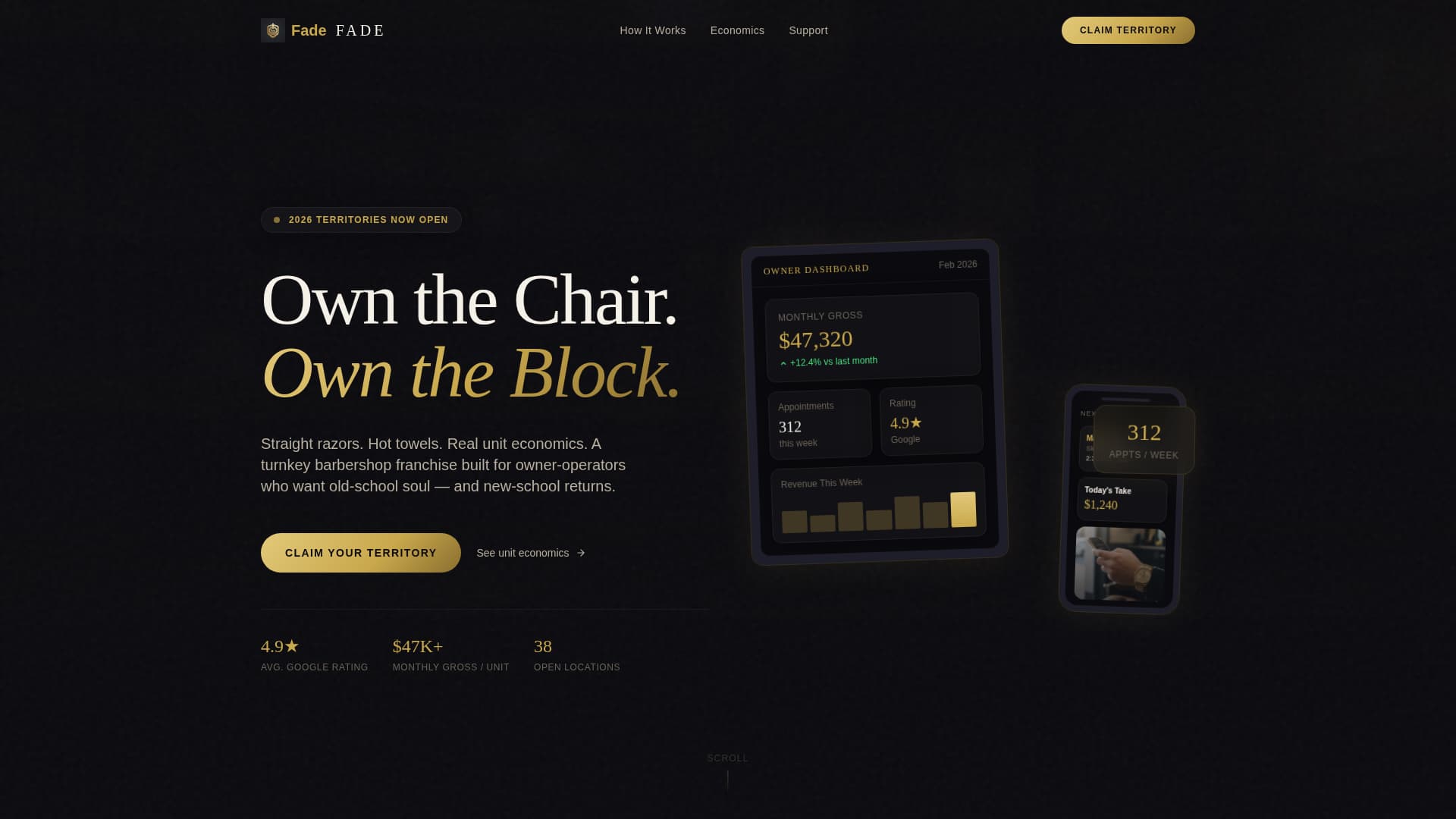 Fade - Turnkey Barbershop Landing Page Template