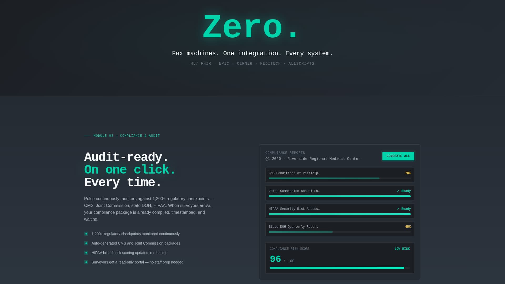 Healthcare Software & SaaS Specialist Booking Website Template