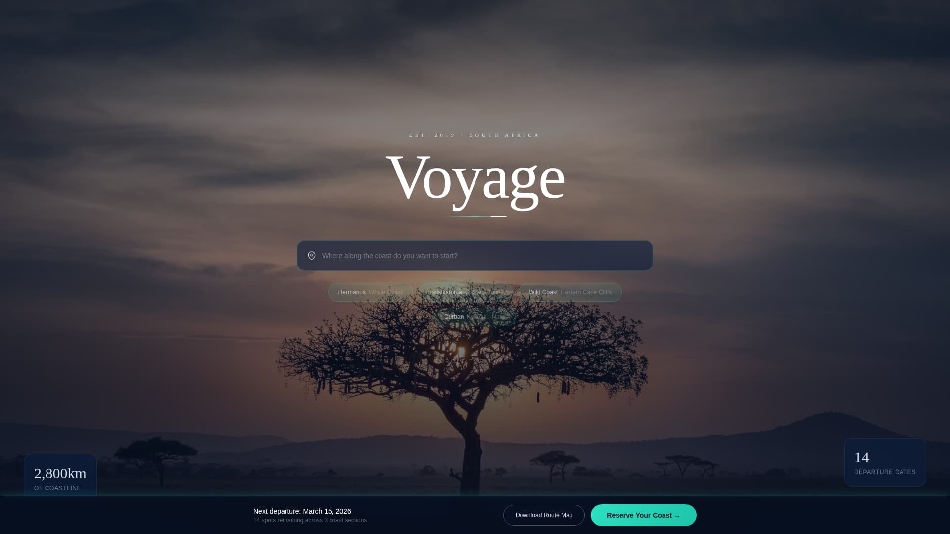 South Africa Travel Booking Website Template