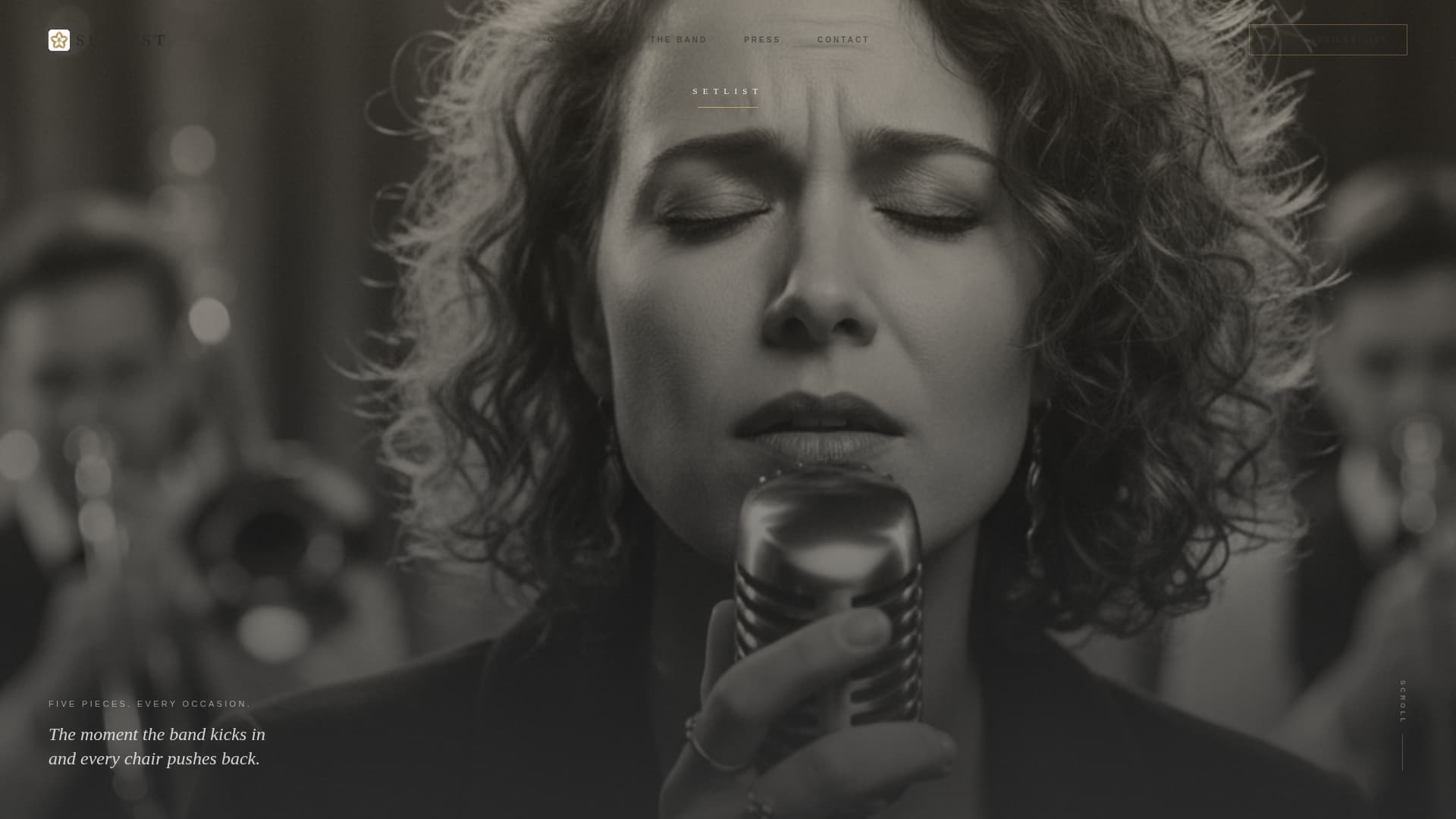 Live Band Website Template for Weddings & Corporate Events