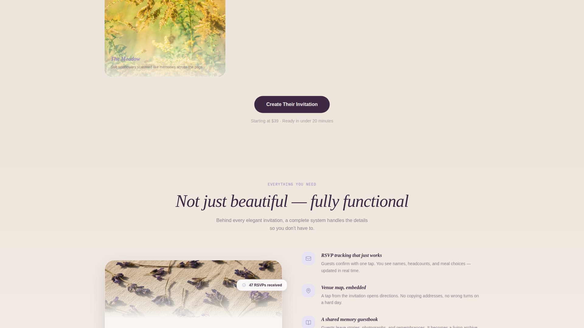 Memorial Event Pricing Website Template