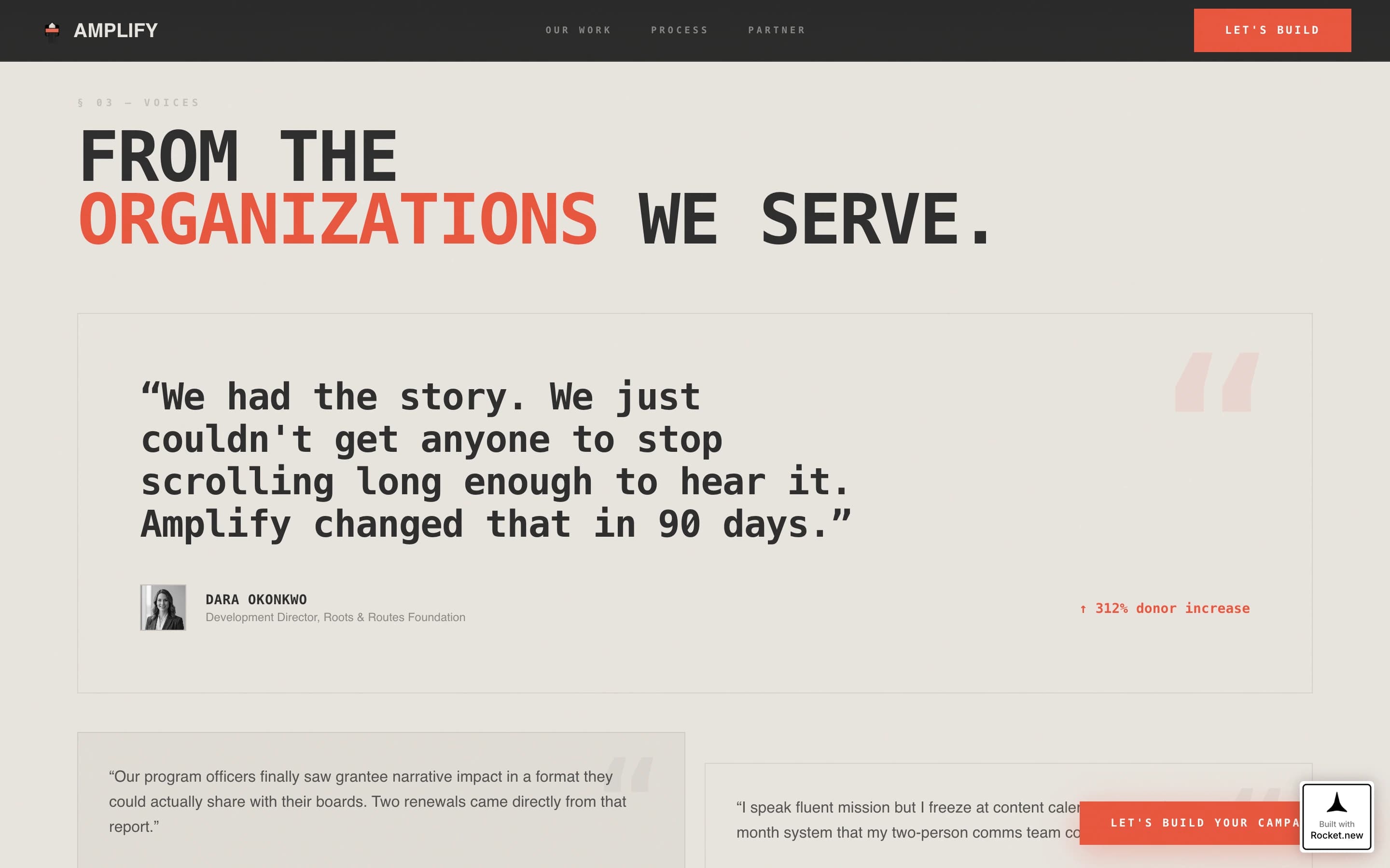Nonprofit Marketing Agency Bold Landing Page Template