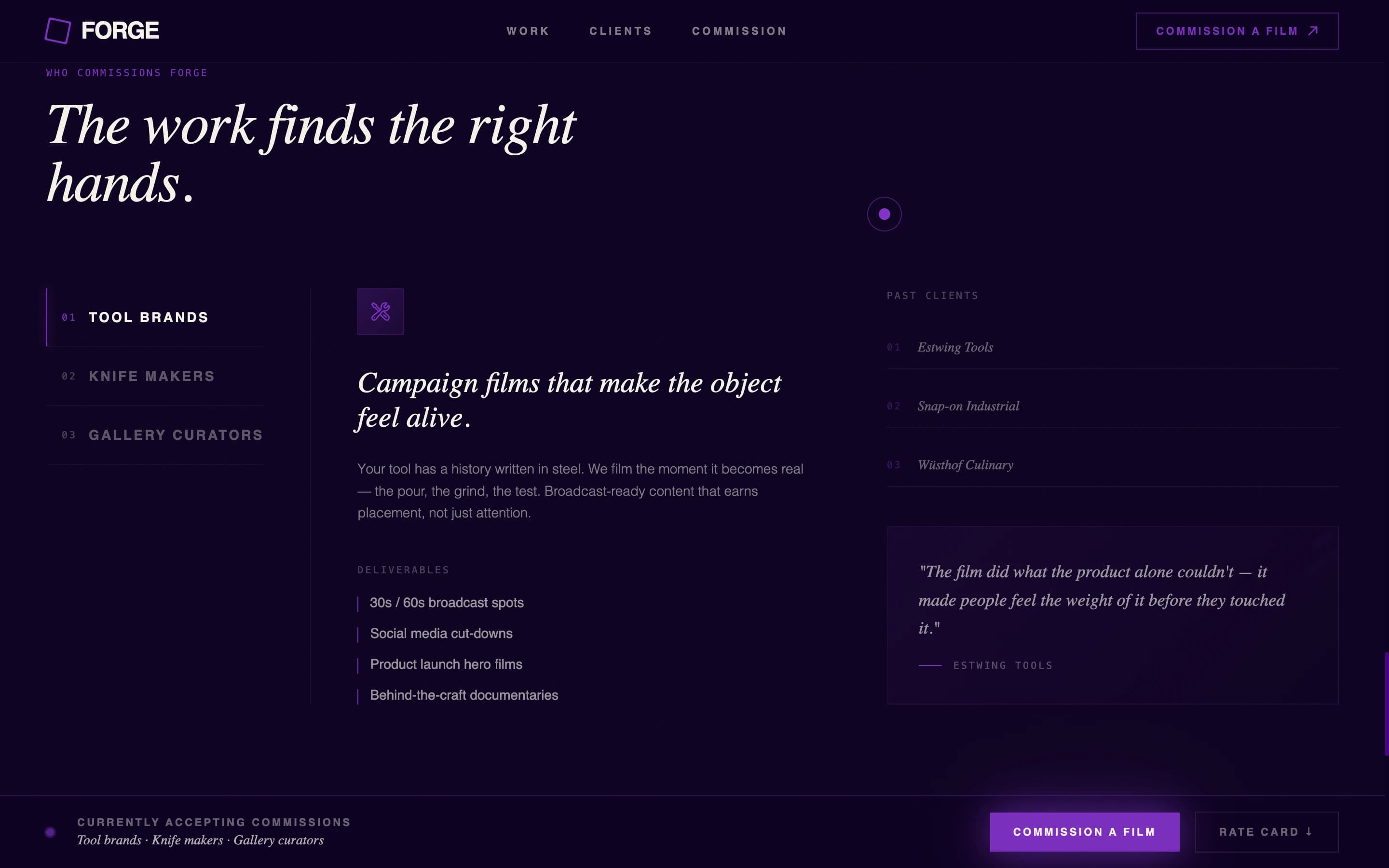 Forge - Striking Metalsmith Landing Page Template