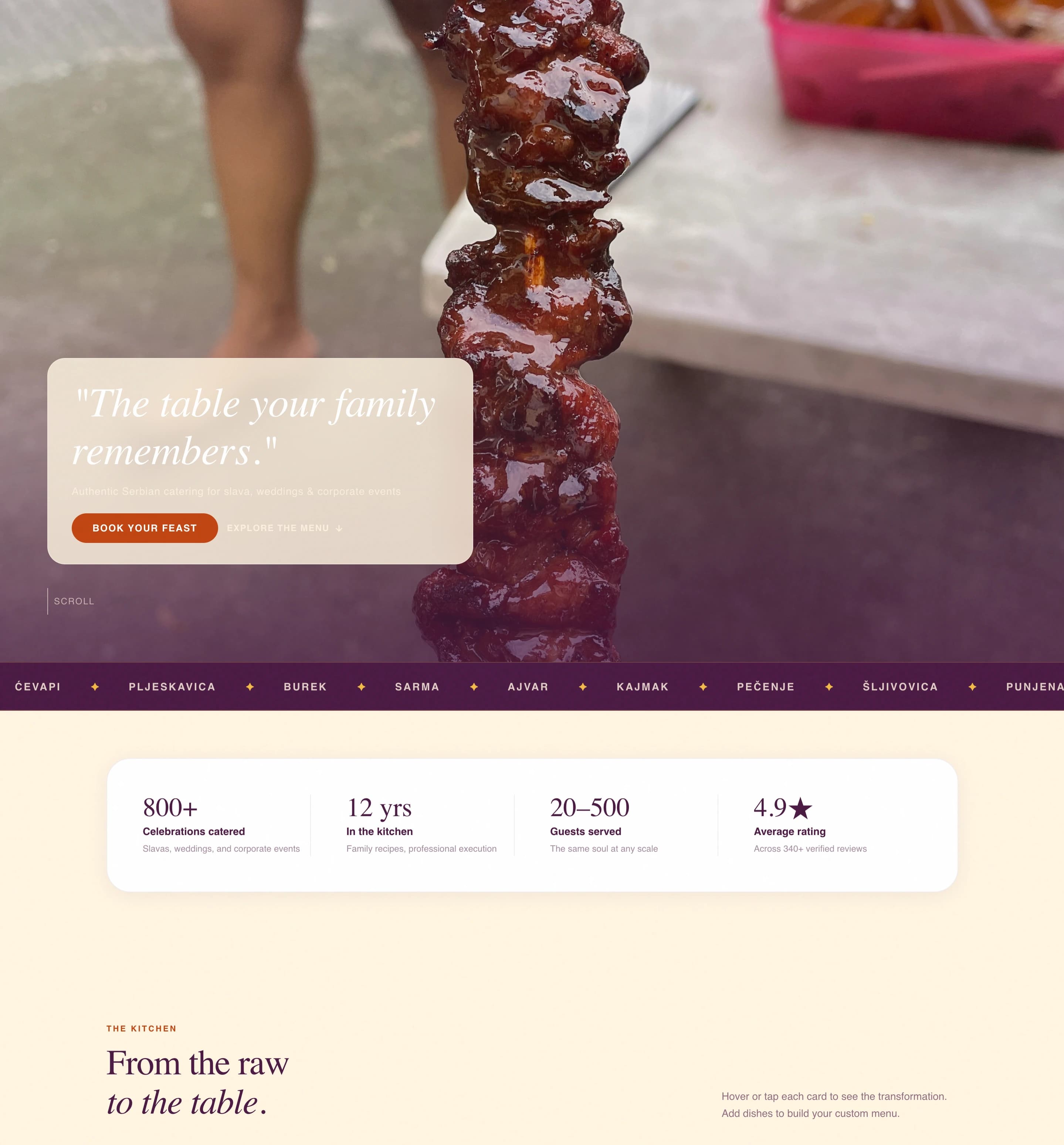 Sofra - Authentic Serbian Catering Landing Page Template