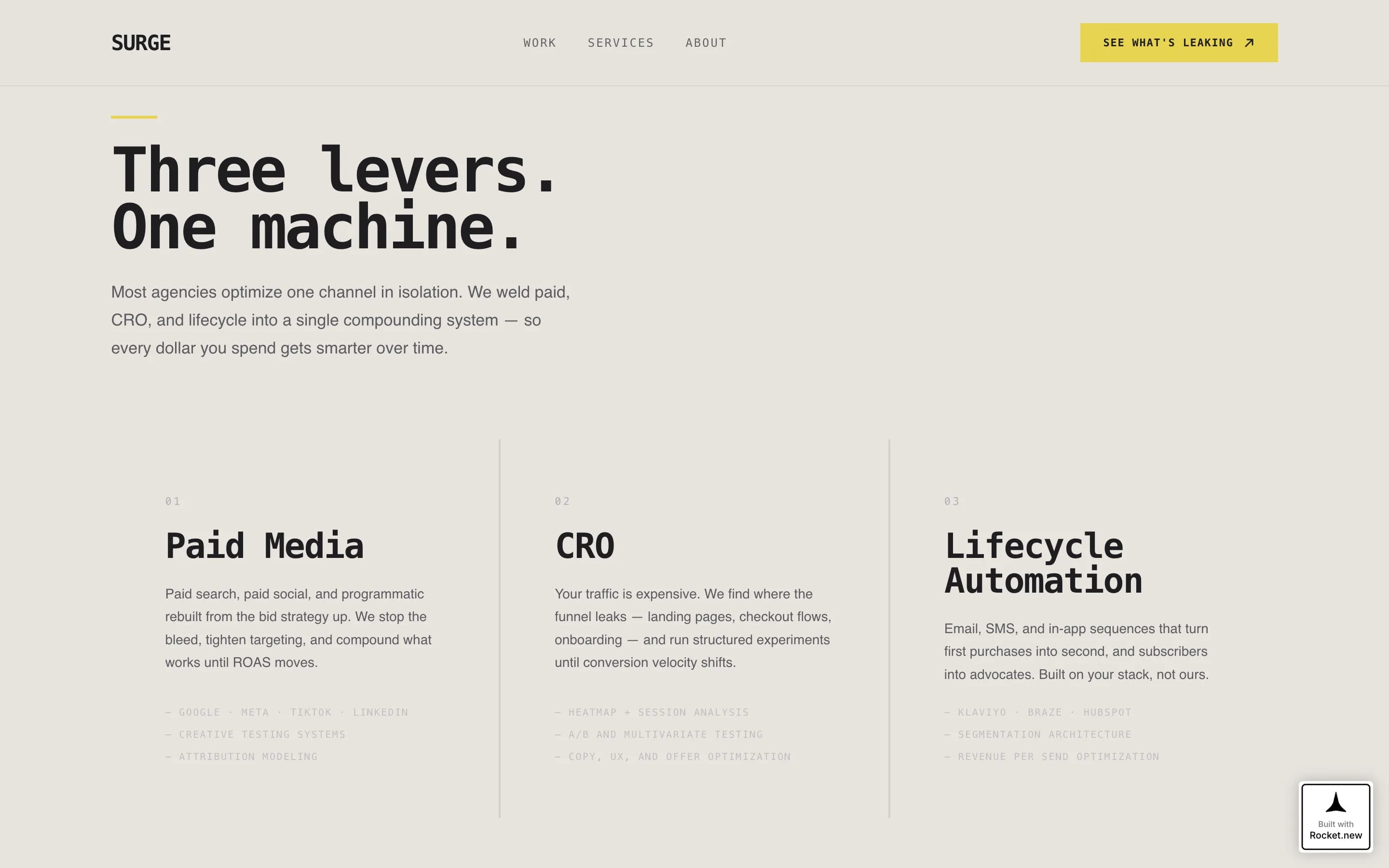 Growth & Performance Agency Metric-First Website Template