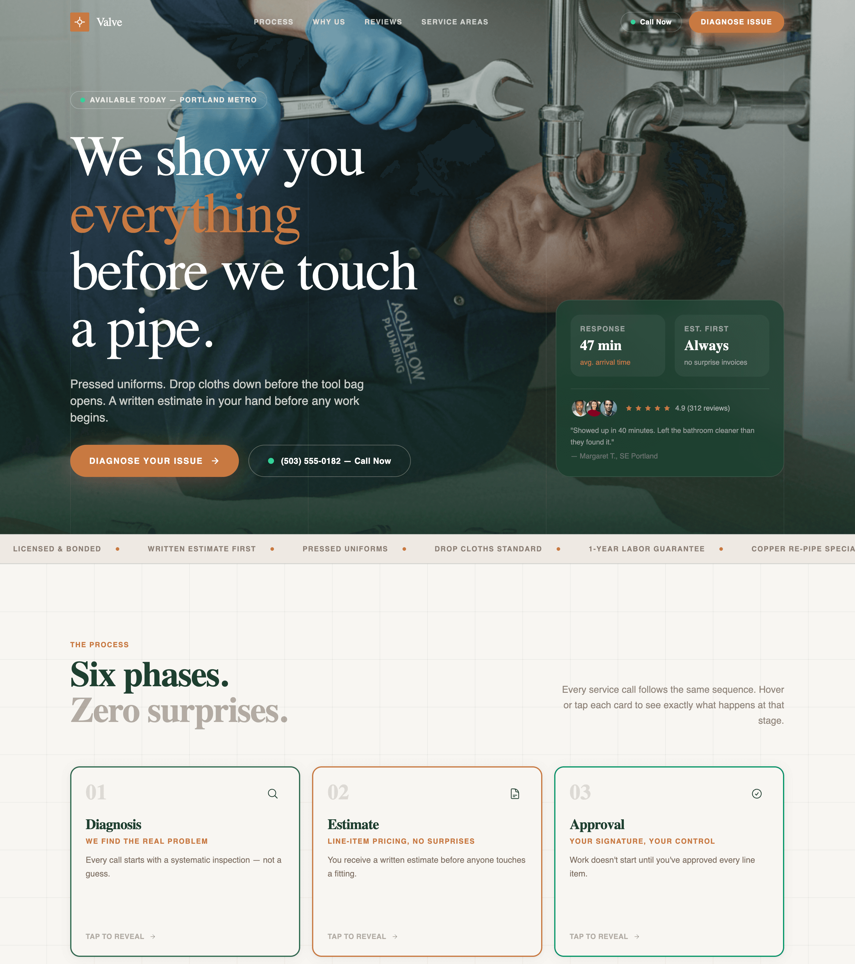 Valve - Trusted Plumbing Landing Page Template